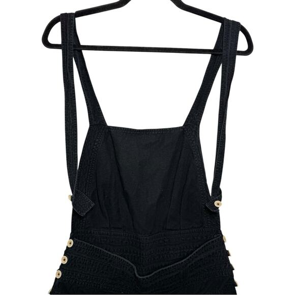 Ulla Johnson Black Cotton Wide Leg Suvi Overalls Jumpsuit - 6 belt missing - Picture 5 of 12
